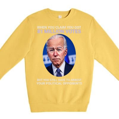 Conservative Republican Funny Anti Joe Biden Premium Crewneck Sweatshirt