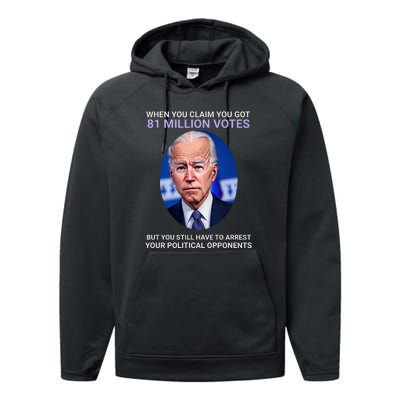 Conservative Republican Funny Anti Joe Biden Performance Fleece Hoodie