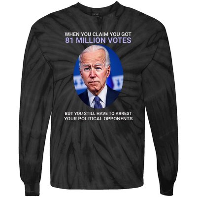 Conservative Republican Funny Anti Joe Biden Tie-Dye Long Sleeve Shirt