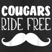 Cougars Ride Free Mustache Rides Cougar Bait 7 Panel Mesh Trucker Snapback Hat