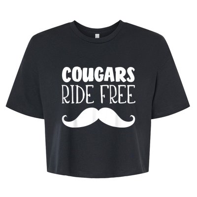 Cougars Ride Free Mustache Rides Cougar Bait Bella+Canvas Jersey Crop Tee