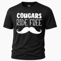 Cougars Ride Free Mustache Rides Cougar Bait Cooling Performance Crew T-Shirt