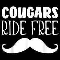 Cougars Ride Free Mustache Rides Cougar Bait Drawstring Bag