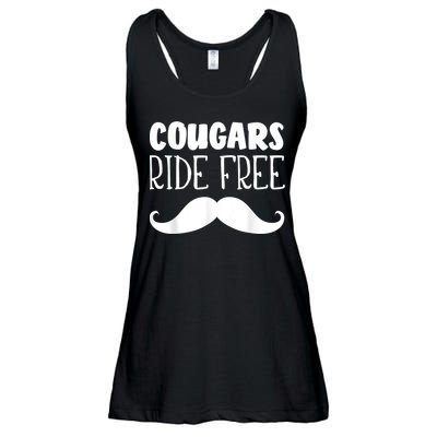 Cougars Ride Free Mustache Rides Cougar Bait Ladies Essential Flowy Tank