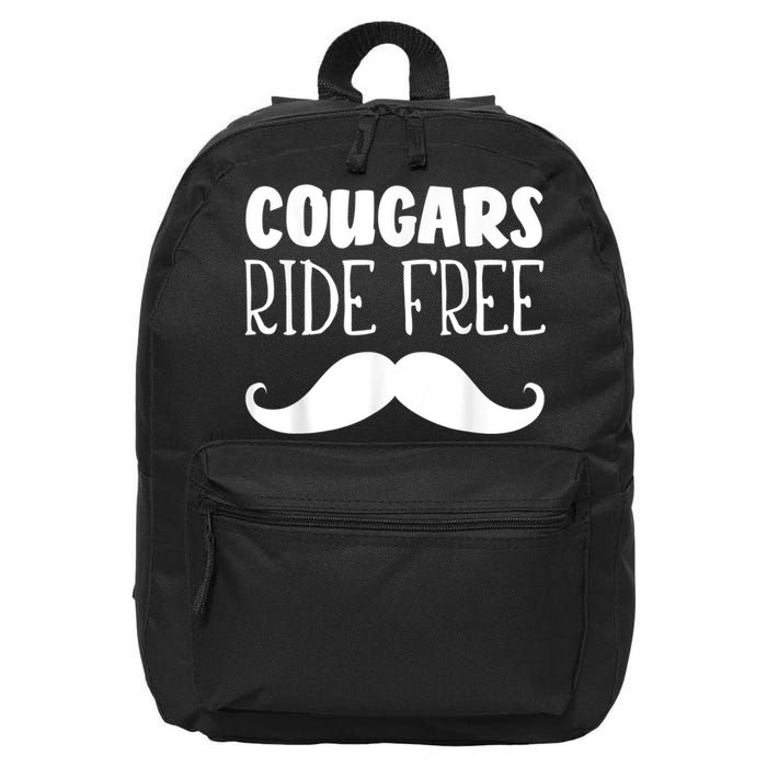 Cougars Ride Free Mustache Rides Cougar Bait 16 in Basic Backpack