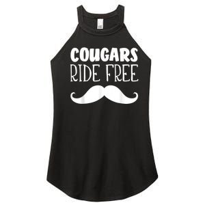 Cougars Ride Free Mustache Rides Cougar Bait Women’s Perfect Tri Rocker Tank