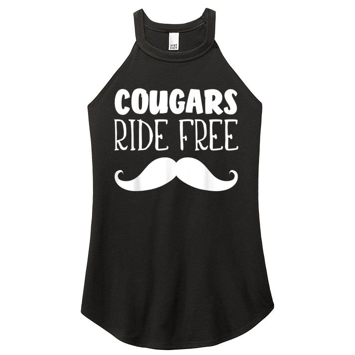 Cougars Ride Free Mustache Rides Cougar Bait Women's Perfect Tri Rocker Tank