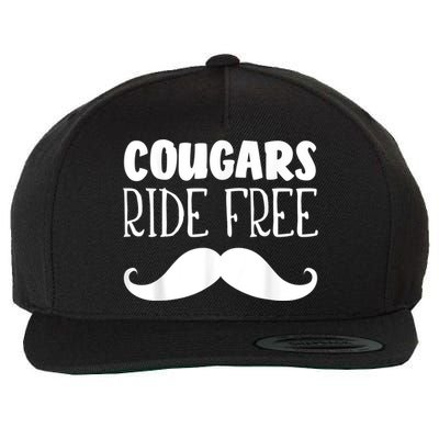 Cougars Ride Free Mustache Rides Cougar Bait Wool Snapback Cap