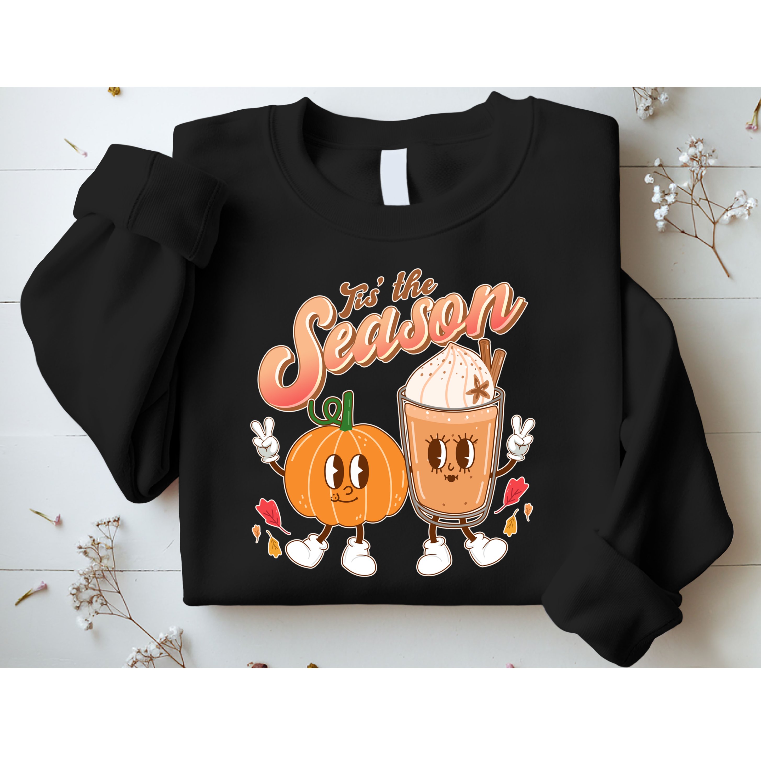 Cute Retro Fall Pumpkin Spice Tis The Season Sweatshirt