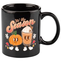 Cute Retro Fall Pumpkin Spice Tis The Season 11oz C Handle Ceramic Mug