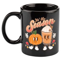 Cute Retro Fall Pumpkin Spice Tis The Season 11oz C Handle Ceramic Mug