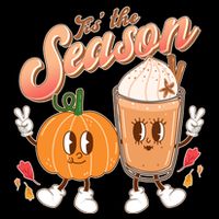 Cute Retro Fall Pumpkin Spice Tis The Season Flat Bill Trucker Hat