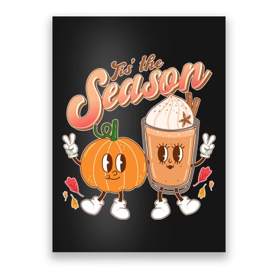 Cute Retro Fall Pumpkin Spice Tis The Season Poster