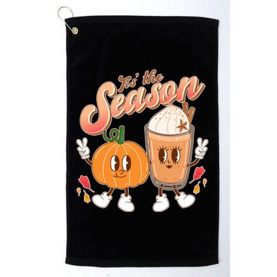 Cute Retro Fall Pumpkin Spice Tis The Season Golf Towel