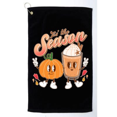 Cute Retro Fall Pumpkin Spice Tis The Season Platinum Collection Golf Towel