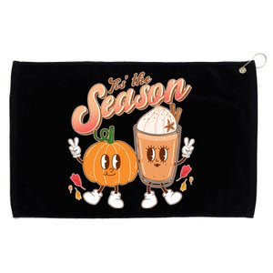 Cute Retro Fall Pumpkin Spice Tis The Season Grommeted Golf Towel