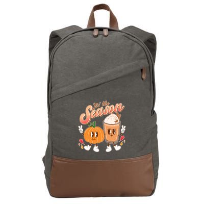 Cute Retro Fall Pumpkin Spice Tis The Season Cotton Canvas Backpack