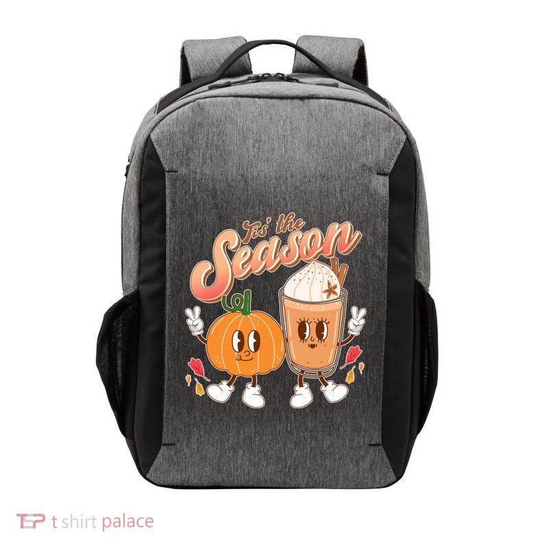 Cute Retro Fall Pumpkin Spice Tis The Season Vector Backpack