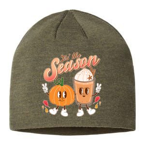 Cute Retro Fall Pumpkin Spice Tis The Season Sustainable Beanie