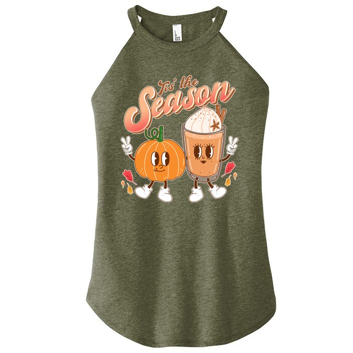 Cute Retro Fall Pumpkin Spice Tis The Season Women's Perfect Tri Rocker Tank