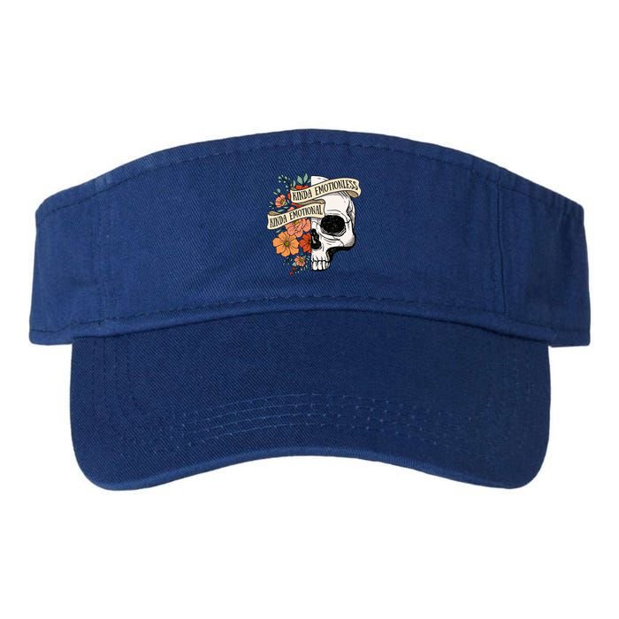 Cute Retro Fall Halloween Kinda Emotional Kinda Emotionless Gift Valucap Bio-Washed Visor