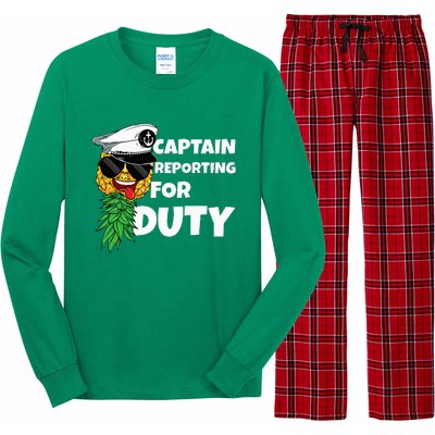 Captain Reporting For Duty Pineapple Swinger Long Sleeve Pajama Set