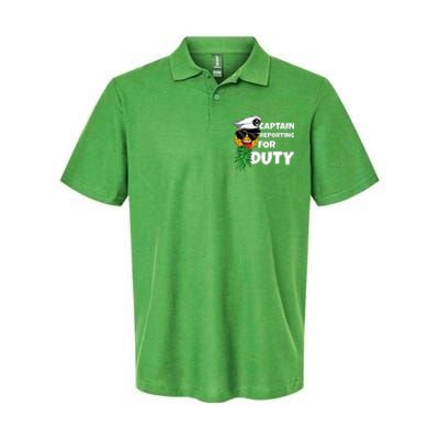 Captain Reporting For Duty Pineapple Swinger Softstyle Adult Sport Polo