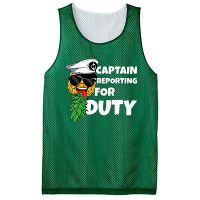 Captain Reporting For Duty Pineapple Swinger Mesh Reversible Basketball Jersey Tank