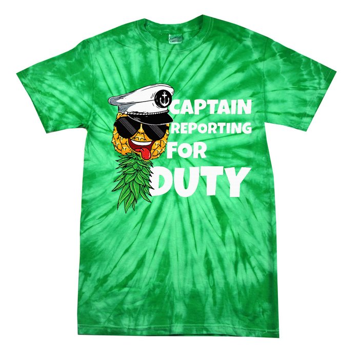 Captain Reporting For Duty Pineapple Swinger Tie-Dye T-Shirt