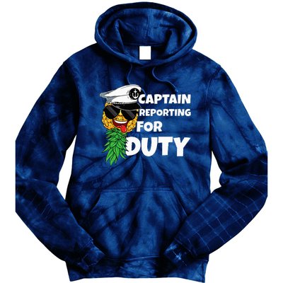 Captain Reporting For Duty Pineapple Swinger Tie Dye Hoodie