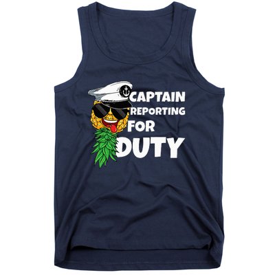 Captain Reporting For Duty Pineapple Swinger Tank Top