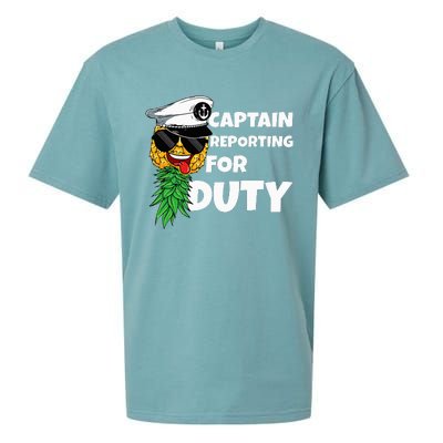 Captain Reporting For Duty Pineapple Swinger Sueded Cloud Jersey T-Shirt