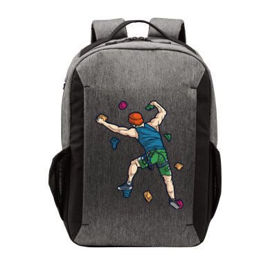 Climber Reaching For Holds Illustrated Rock Climbing Scene Vector Backpack