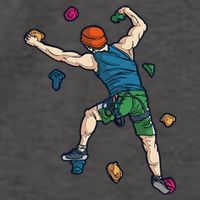 Climber Reaching For Holds Illustrated Rock Climbing Scene Vector Backpack