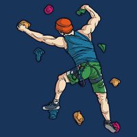 Climber Reaching For Holds Illustrated Rock Climbing Scene Infant Baby Jersey Bodysuit