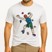 Climber Reaching For Holds Illustrated Rock Climbing Scene Cooling Performance Crew T-Shirt