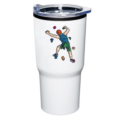 Climber Reaching For Holds Illustrated Rock Climbing Scene Tumbler