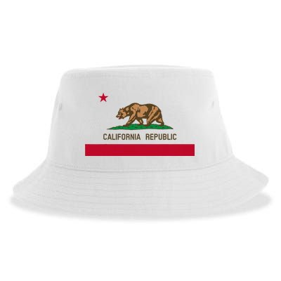 California Republic Flag Patriotic State Travel Usa Sustainable Bucket Hat