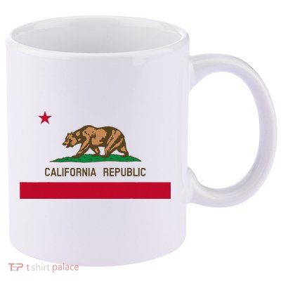 California Republic Flag Patriotic State Travel Usa 11oz C Handle Ceramic Mug