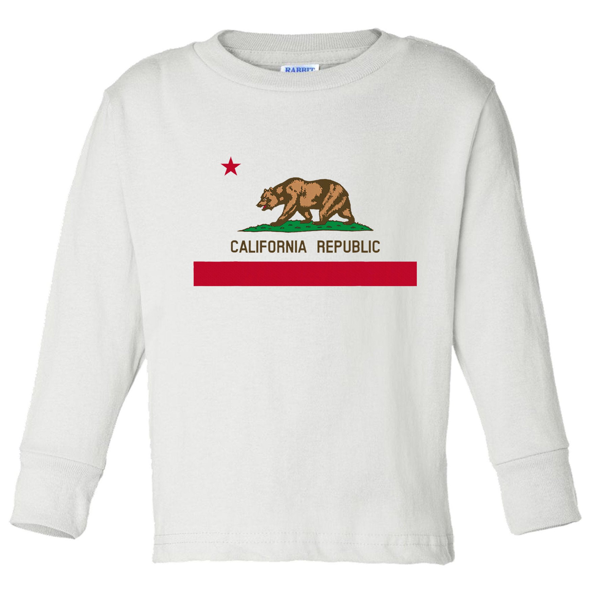 California Republic Flag Patriotic State Travel Usa Toddler Long Sleeve Shirt