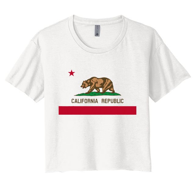 California Republic Flag Patriotic State Travel Usa Crop Top