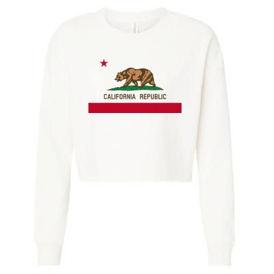 California Republic Flag Patriotic State Travel Usa Cropped Pullover Crew