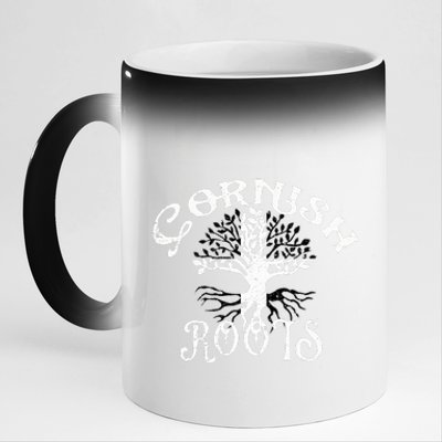 Cornish Roots Family History Tree Flag Of Cornwall 11oz Black Color Changing Mug