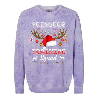 Christmas Running Funny Reindeer Training Squad Team Family Funny Gift Colorblast Crewneck Sweatshirt