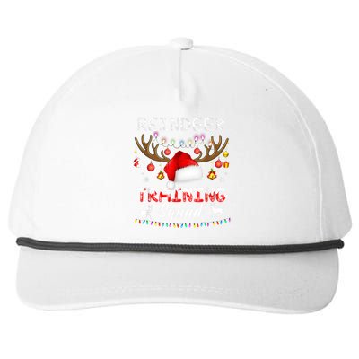 Christmas Running Funny Reindeer Training Squad Team Family Funny Gift Snapback Five-Panel Rope Hat