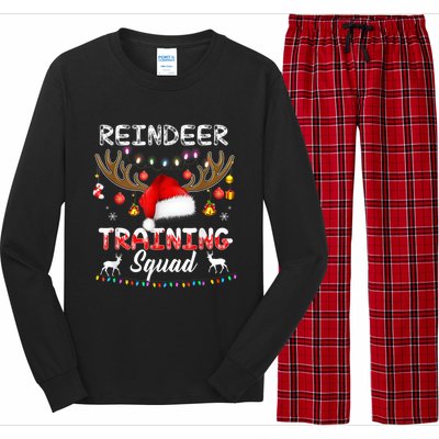 Christmas Running Funny Reindeer Training Squad Team Family Funny Gift Long Sleeve Pajama Set