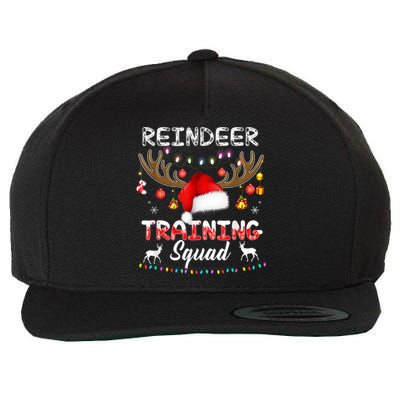 Christmas Running Funny Reindeer Training Squad Team Family Funny Gift Wool Snapback Cap