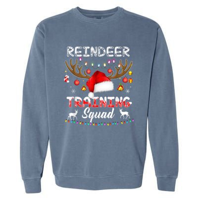 Christmas Running Funny Reindeer Training Squad Team Family Funny Gift Garment-Dyed Sweatshirt