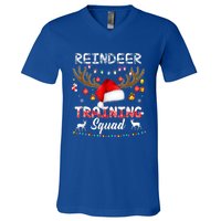 Christmas Running Funny Reindeer Training Squad Team Family Funny Gift V-Neck T-Shirt