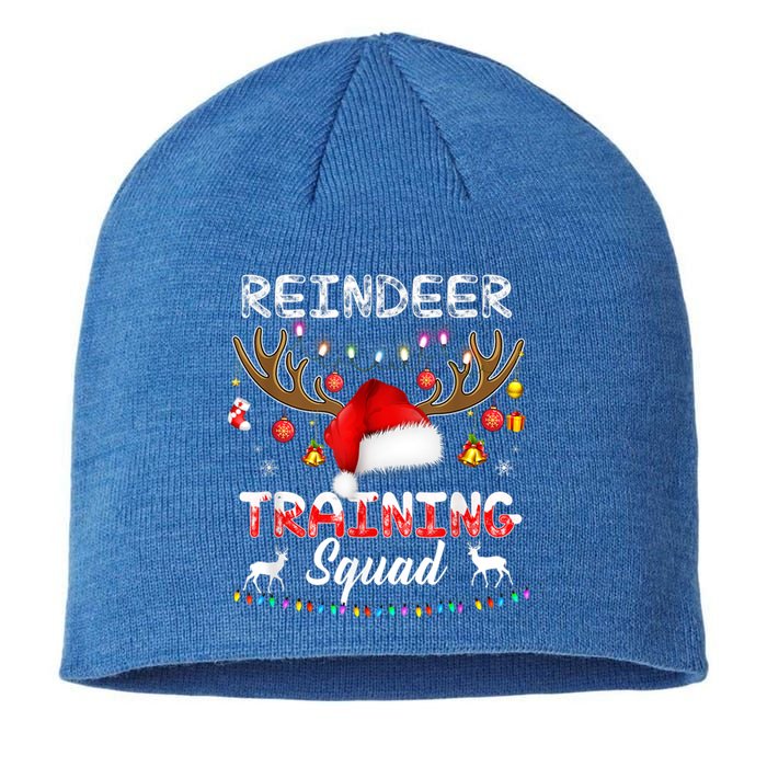 Christmas Running Funny Reindeer Training Squad Team Family Funny Gift Sustainable Beanie